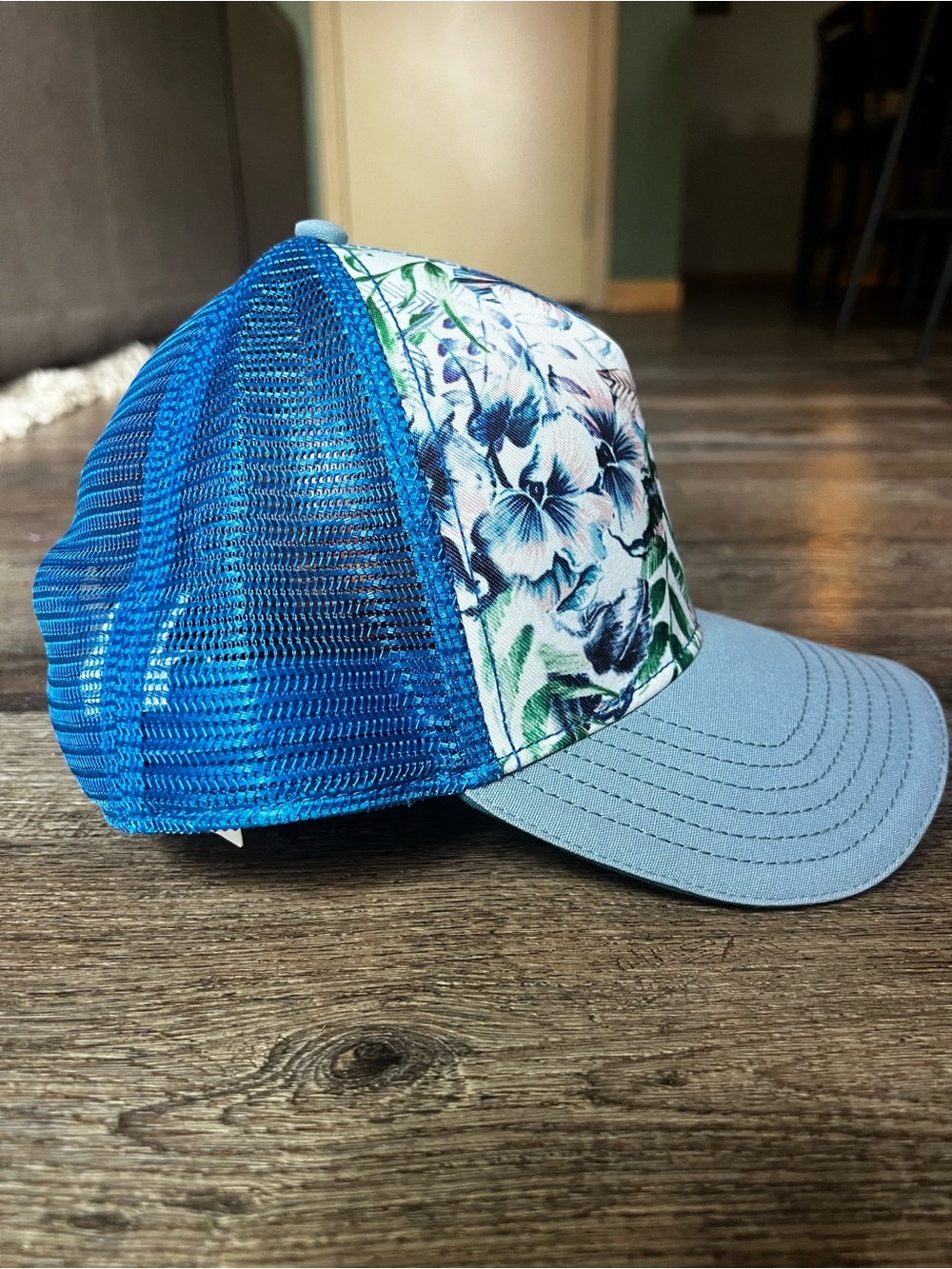 Prana Blue Floral Mesh Trucker Hat - Picture 3 of 10